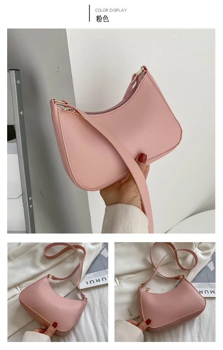 Retro PU Leather Underarm Bag