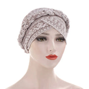 Head Scarf Two-color Cotton Braid Turban Bonnet - Palm and Thread