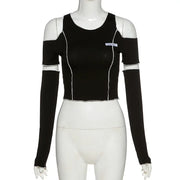 Patchwork Black Crop Top - Palm and Thread