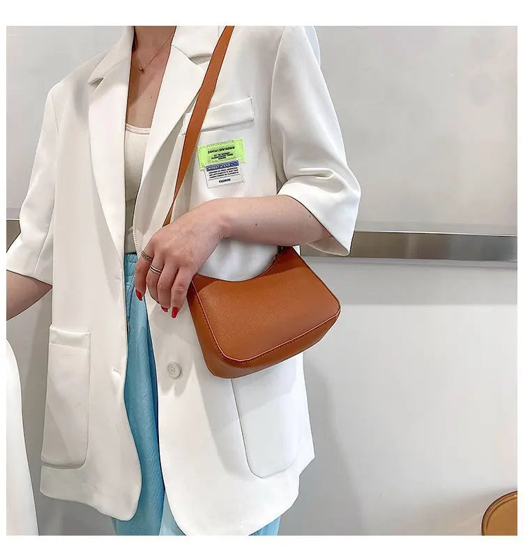Retro PU Leather Underarm Bag