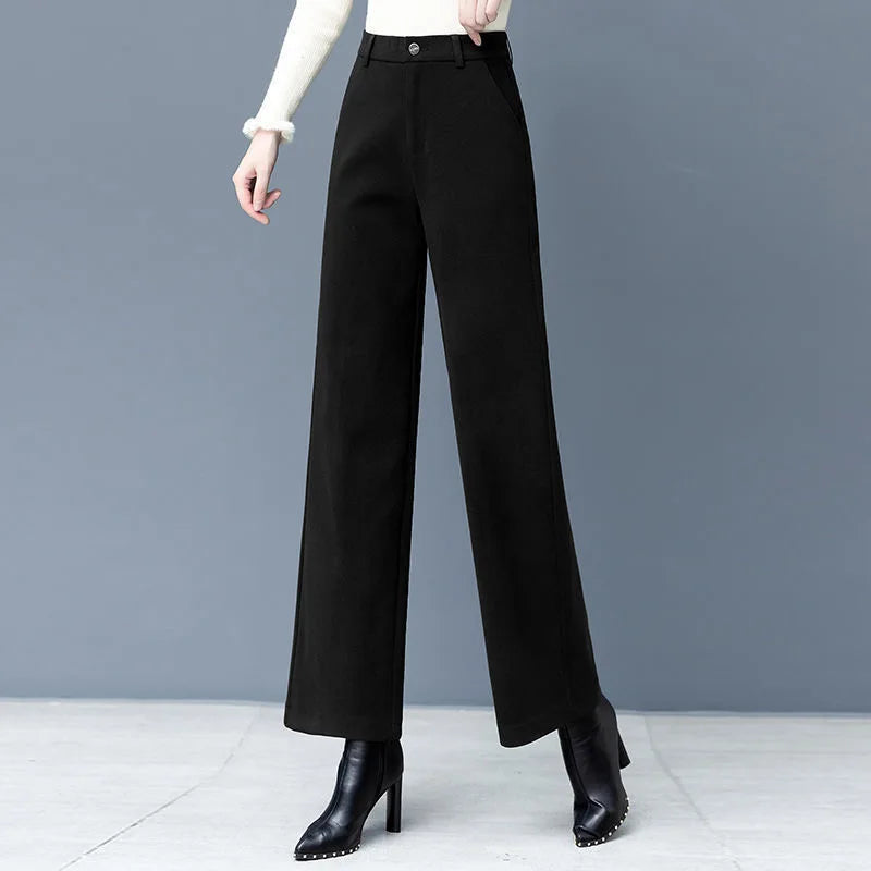 Woolen Wide Leg High Waist Pant - Palm and Thread