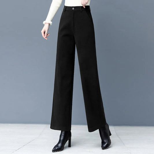 Woolen Wide Leg High Waist Pant - Palm and Thread