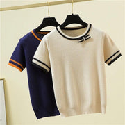 Fashion Bow Short Sleeve Top Sweater - Palm and Thread