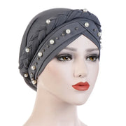Head Scarf Two-color Cotton Braid Turban Bonnet - Palm and Thread