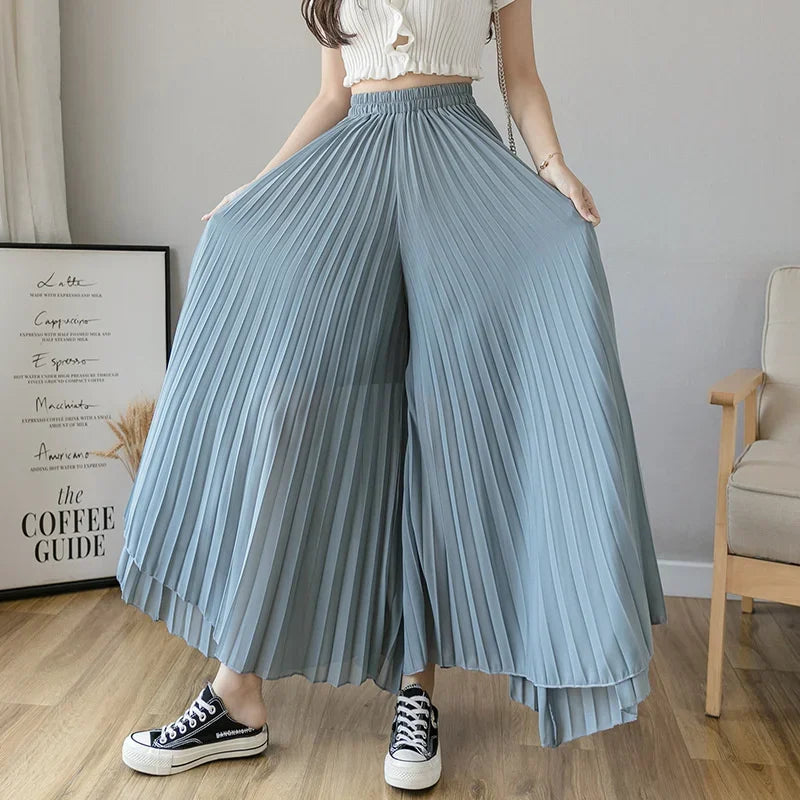 Chiffon High Waist Wide Leg Pant - Palm and Thread
