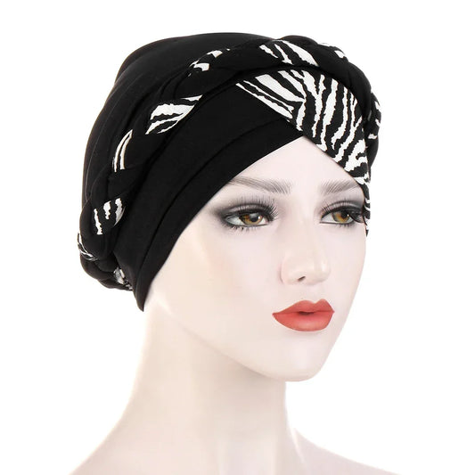 Print Cotton Scarf Inner Hijab Turban Cap Headwear - Palm and Thread