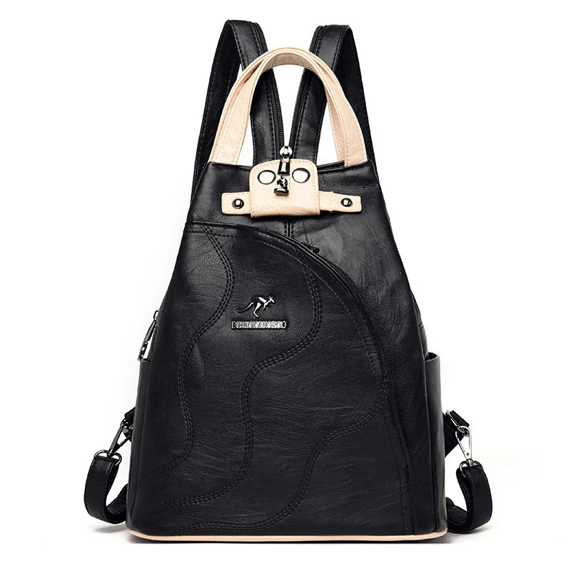 High Quality Leather Large Capacity School Bag - Palm and Thread