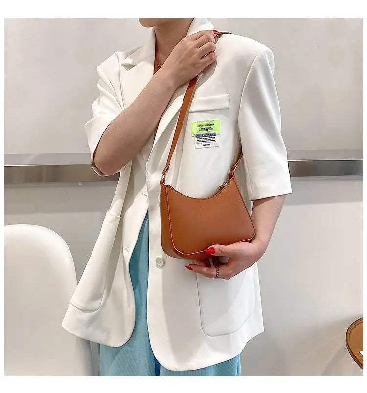 Retro PU Leather Underarm Bag