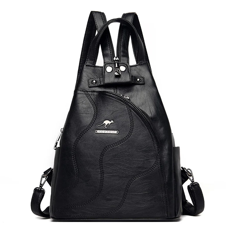 High Quality Leather Large Capacity School Bag - Palm and Thread