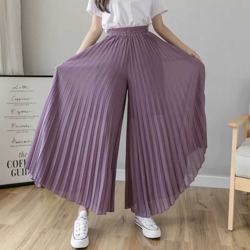 Chiffon High Waist Wide Leg Pant - Palm and Thread