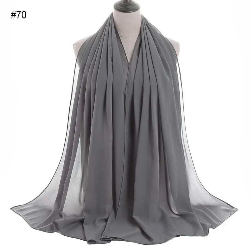 Solid Chiffon Shawl Scarf - Palm and Thread