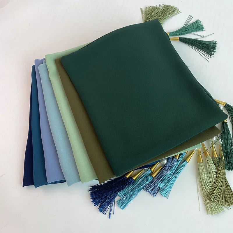 Bubble Chiffon Hijab Solid Color Long shawls - Palm and Thread