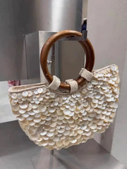 New high-end pure handmade natural shell bag - Palm and Thread