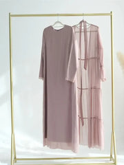 Chiffon Plain Abaya Set - Palm and Thread