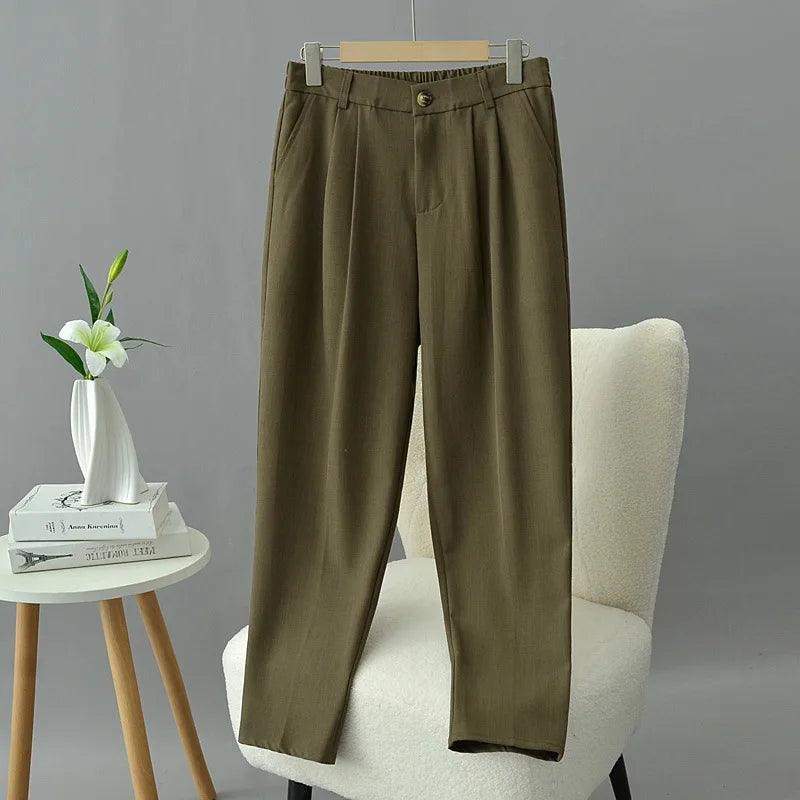 High Waist Tailored Casual Pant - Palm and Thread