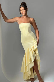 Sexy Strapless Slim Fit Slit Dress