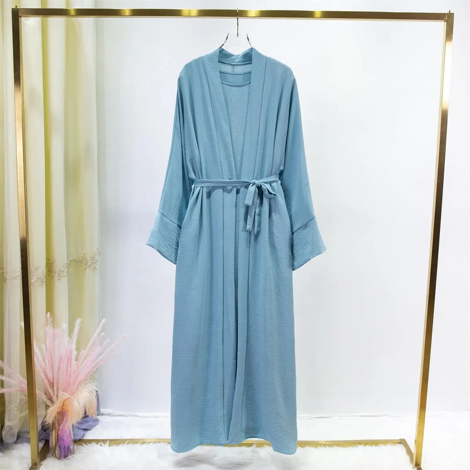 Abaya Two Pieces Women Out Abaya Loose Cardigan Coat Sleeveless Inner - Palm and Thread