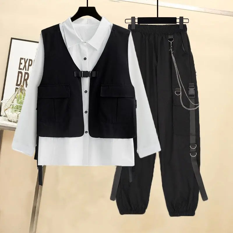 Loose Casual Shirt Vest + Handsome Pant Matching set - Palm and Thread