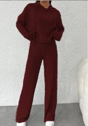 New Striped Hooded Sweatshirt+ Long Pant Matching Set - Palm and Thread