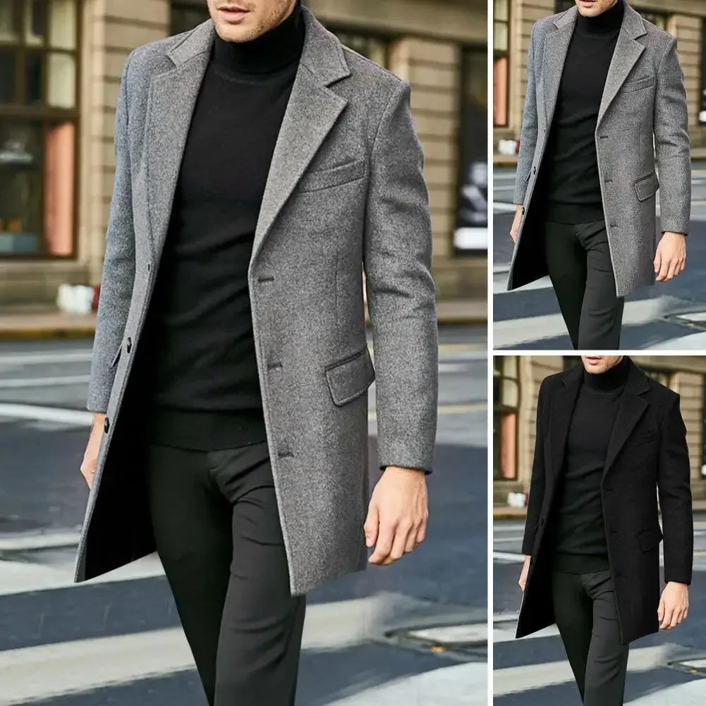 British style long-sleeved woolen coat