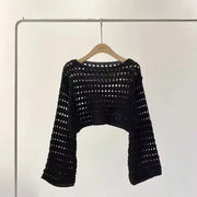 Long Sleeve Crochet Knit Top - Palm and Thread