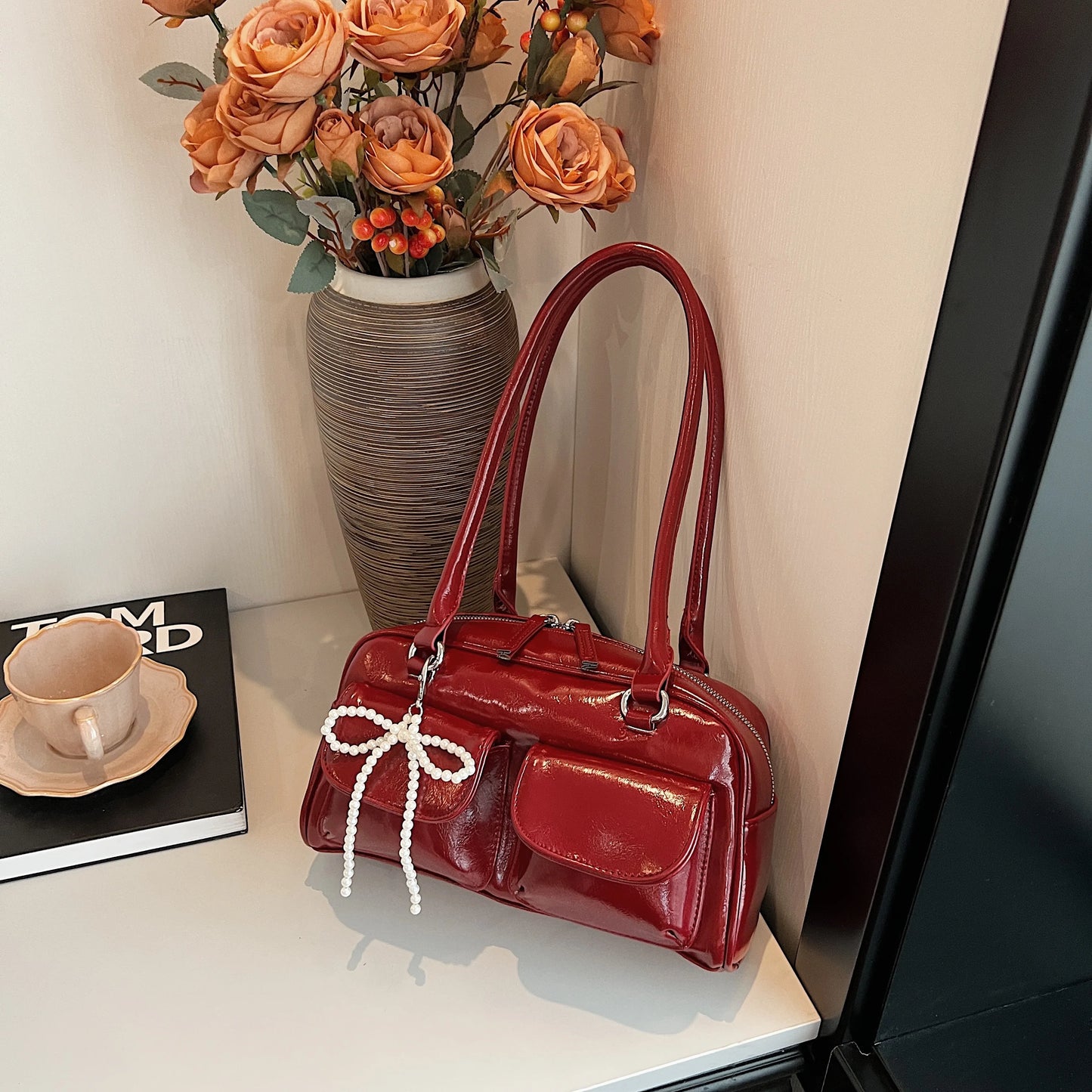 Trendy Bow Underarm Pillow Bag
