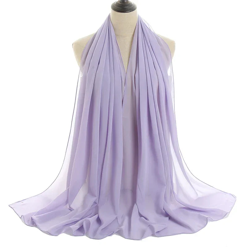 Solid Chiffon Shawl Scarf - Palm and Thread