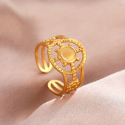 Bohemian Geometric Open Ring - Palm and Thread