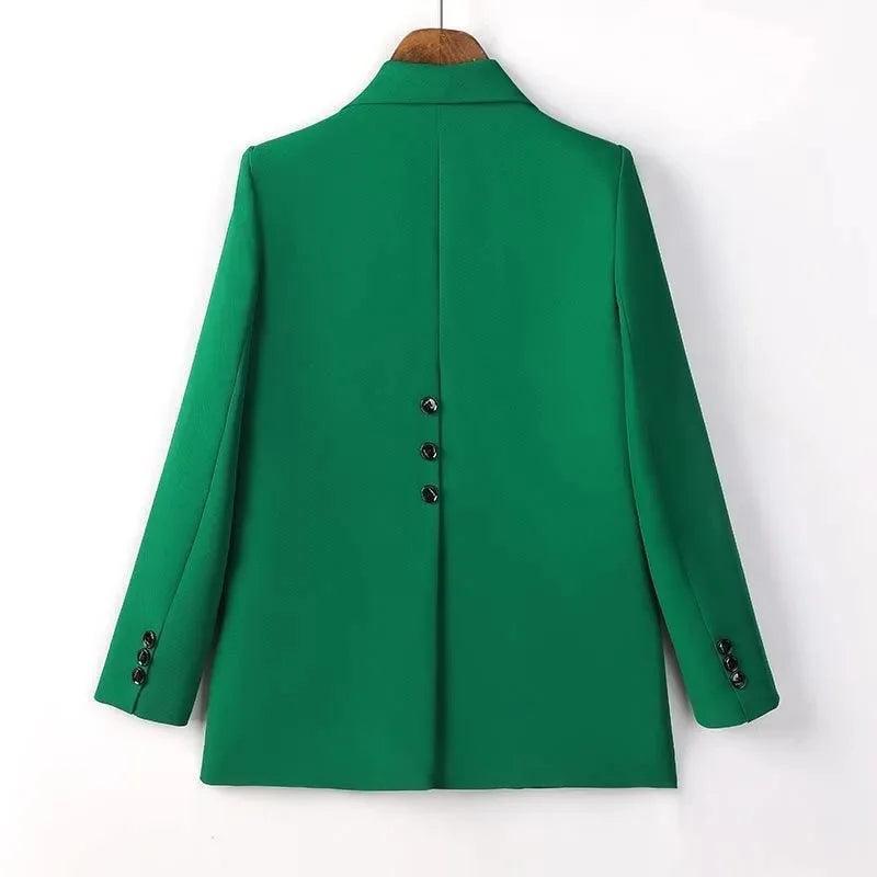 Formal Blazer Coat Long Sleeve Single Button Straight Jacket Work Wear - Palm and Thread