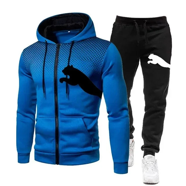 Hooded Jacket + Pants Two-piece Suit