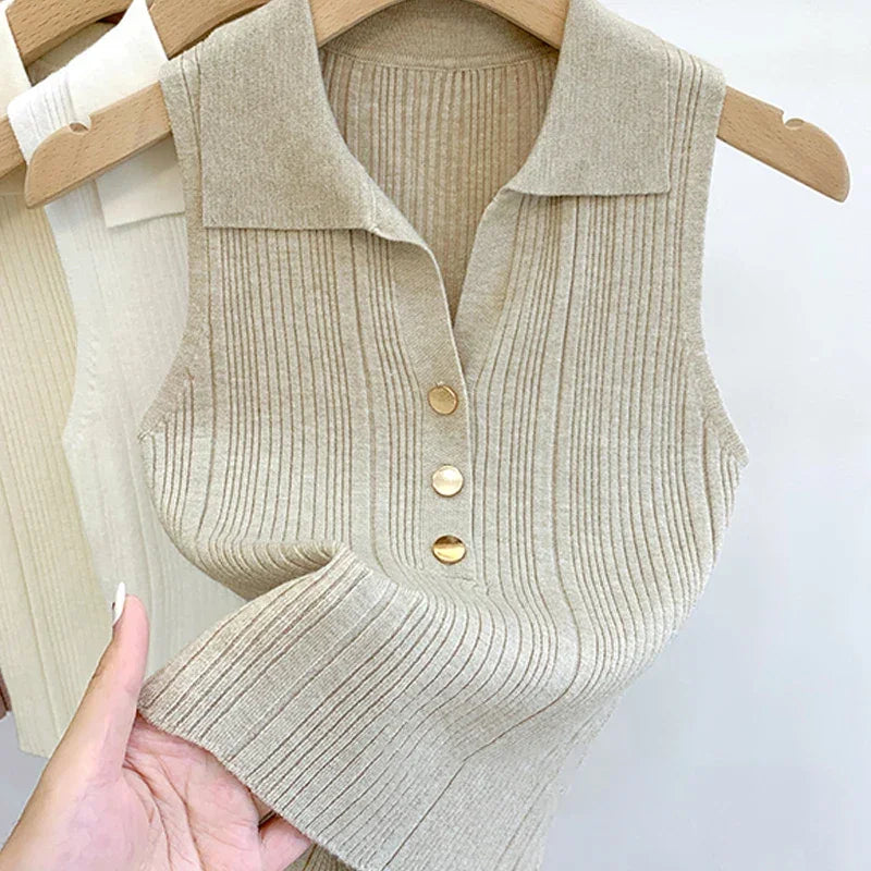 Single-breasted Button Lapel Vest - Palm and Thread