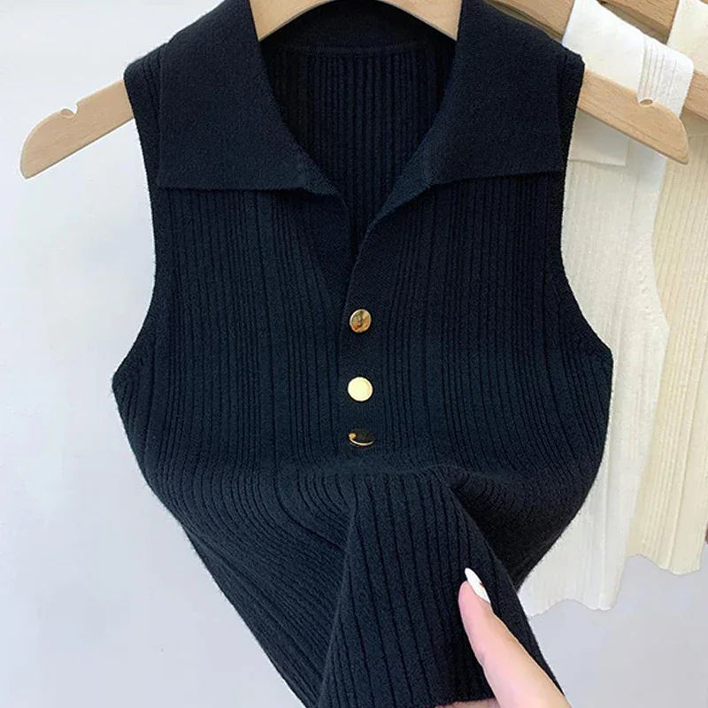 Single-breasted Button Lapel Vest - Palm and Thread