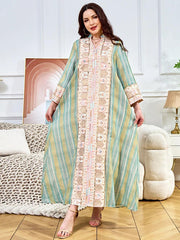 Abaya Sequins Embroidery Moroccan Kaftan Robe - Palm and Thread