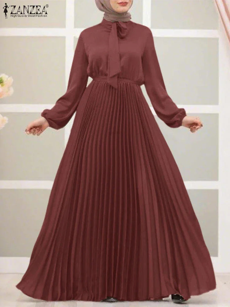 Fashion Long Sleeve Pleated Sundress Dress - Palm and Thread
