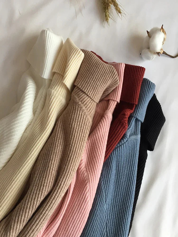 Thick Sweater Knitted Ribbed Pullover - Palm and Thread
