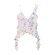 Print Ruffle Tulle Leopard Backless Top - Palm and Thread