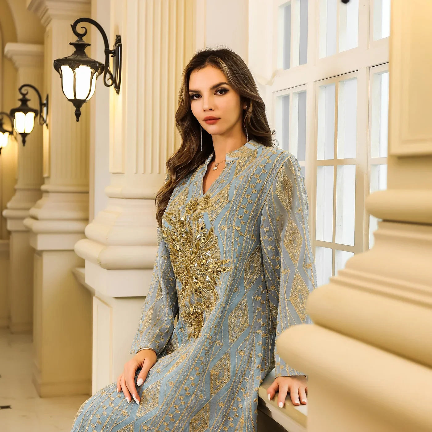 Turkey abaya Sequin Gown - Palm and Thread
