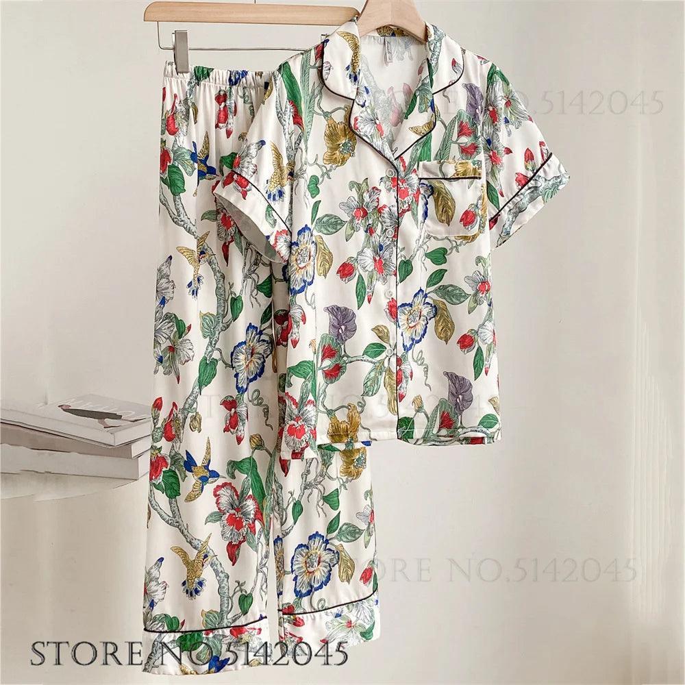 Fashion Print Flower Pajama - Palm and Thread