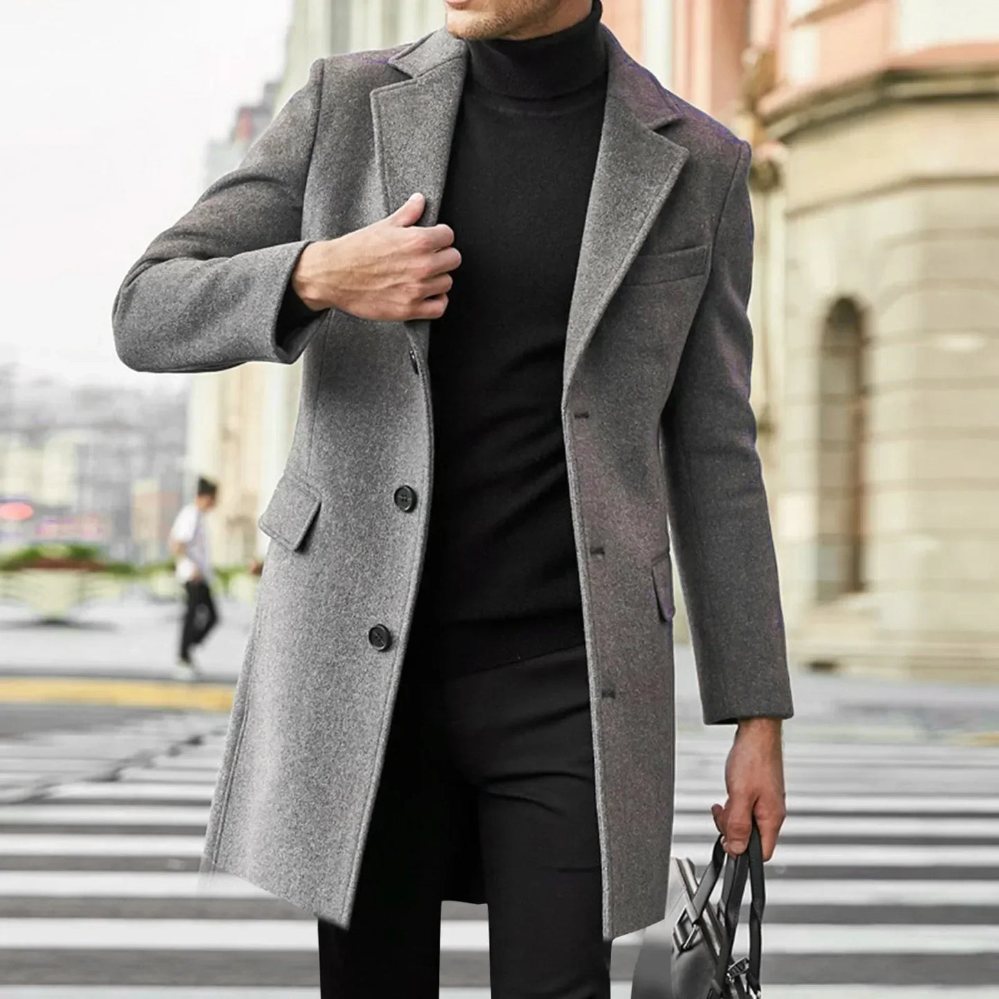 British style long-sleeved woolen coat