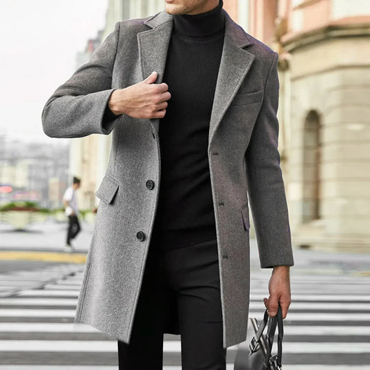 British style long-sleeved woolen coat