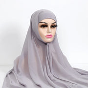 Chiffon Hijab With Underscarf Cap Bonnet Instant - Palm and Thread