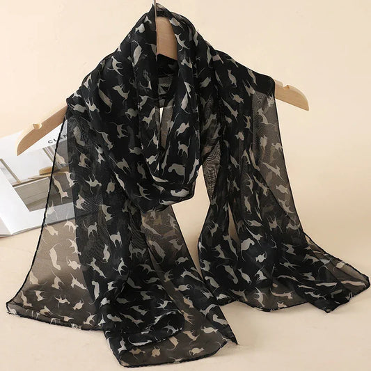 New Print Chiffon Scarf Shawl - Palm and Thread