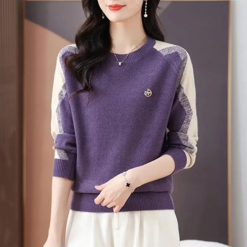 Patchwork Chic Knitted Sweater Top - Palm and Thread