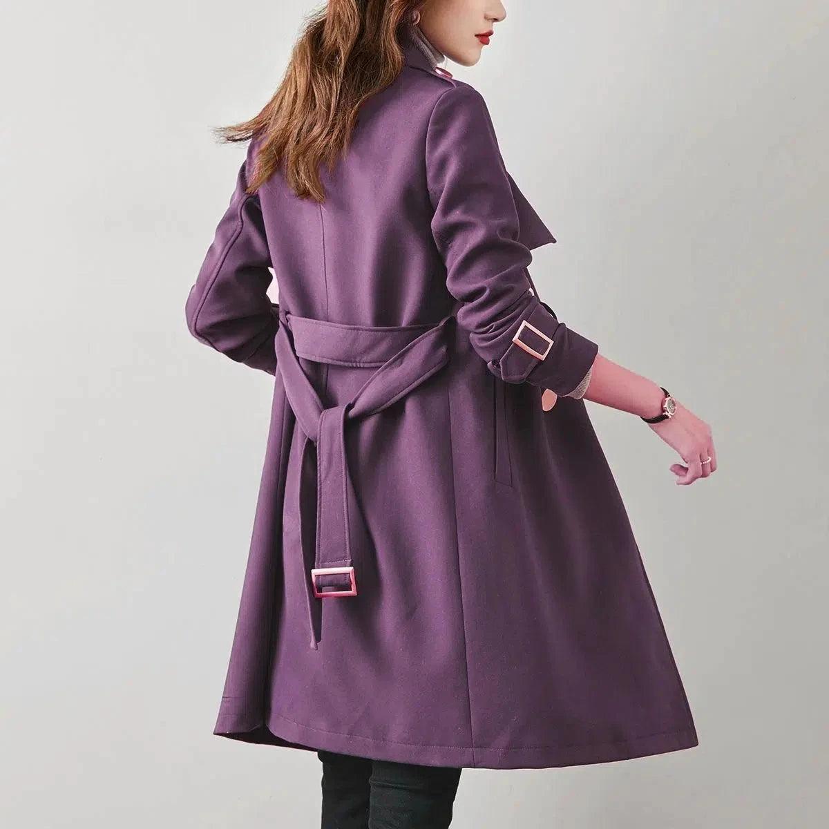 Elegant Trench Double Breasted Mid Length Coat - Palm and Thread