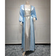 Satin Open Abaya - Palm and Thread