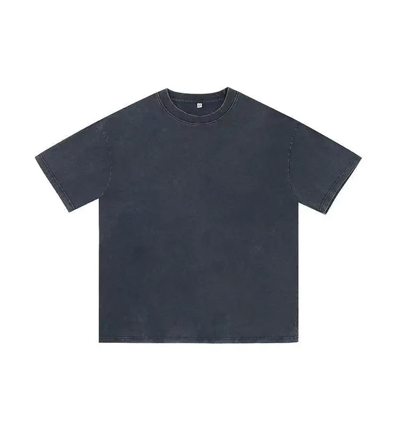 Style Retro Solid Color Short Sleeved T-shirt - Palm and Thread