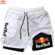 Red Bull Newest 2 in 1 Running Training Gym Short - Palm and Thread