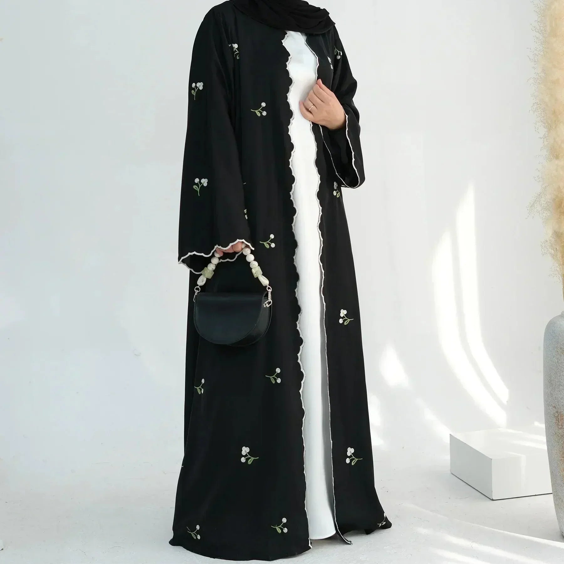 Embroidery Cardigan Abaya Kaftan - Palm and Thread