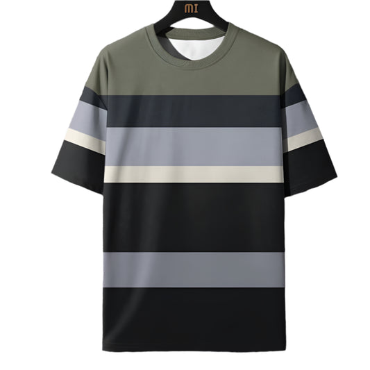 Stripe Print Crew Neck Top - Palm and Thread