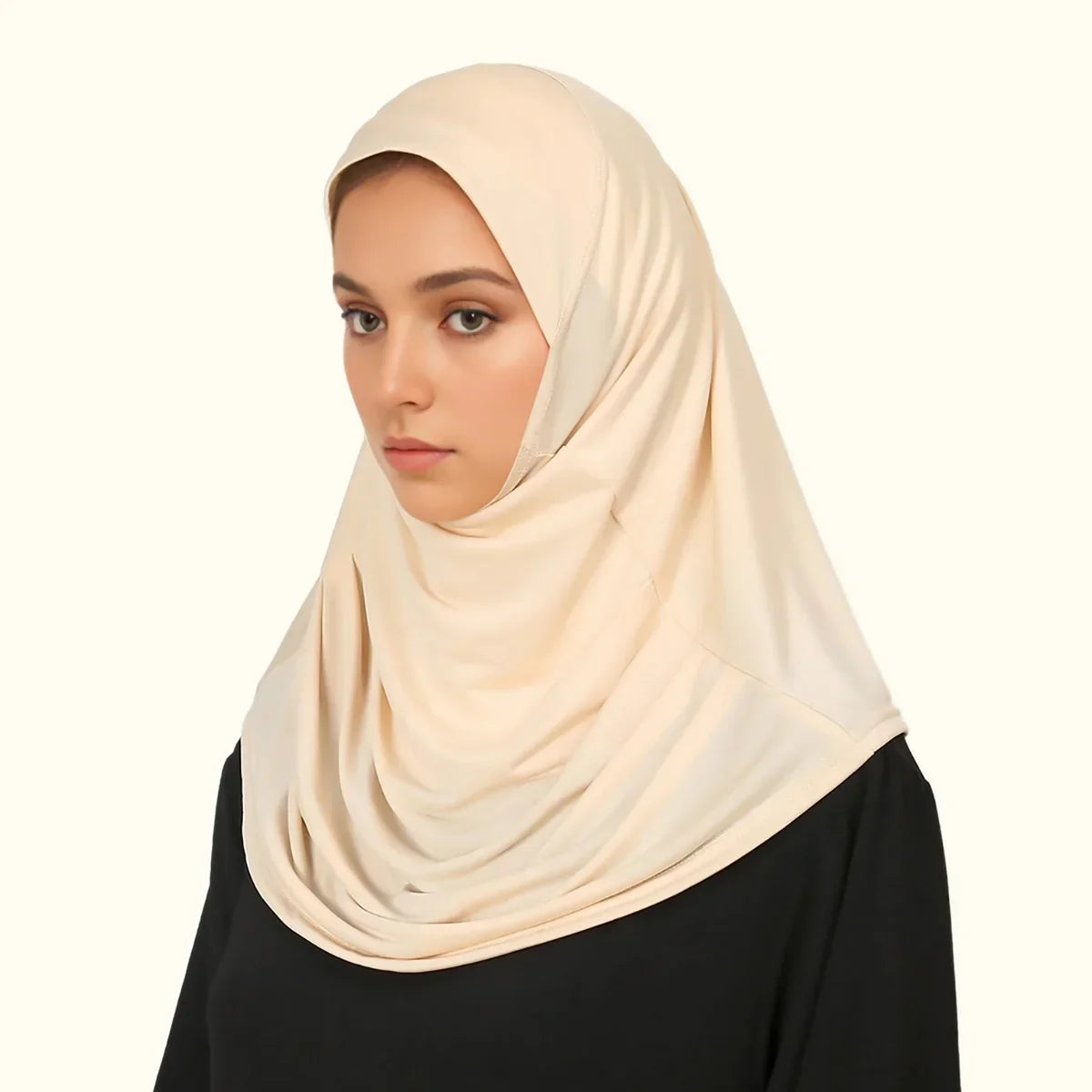 Instant Hijab Solid Color Hemp Headscarf - Palm and Thread